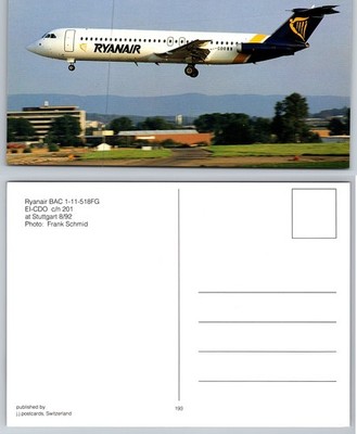 Continental Ryanair Aircraft Stuttgart Germany Postcard