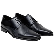 Studio Belvedere Alexander Negro Italiano Piel de Ciervo Gorra Puntera Derby (Talla Hombre EE. UU.)