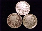 1928-P Fine, 1928-D VG (dark) & 1928-S VG Buffalo Nickels ***(3) Three Coins Lot
