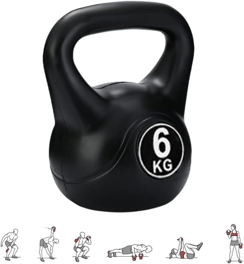 Kettlebell néoprène ergonomique 12kg pour musculation et entraînement à la maison