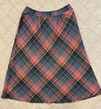 Vintage wool plaid skirt large 12-14
