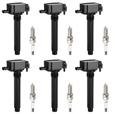 Paquete de bobinas de encendido y bujías de iridio compatibles con Jeep Grand Cherokee...