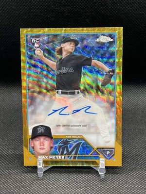 MAX MEYER 2023 Topps Chrome Baseball Marlins RC Gold Wave Auto /50 #AC-MME