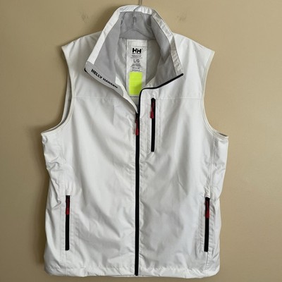 Helly Hansen Crew 2.0 Sailing Vest White Full Zip Men's Size L
