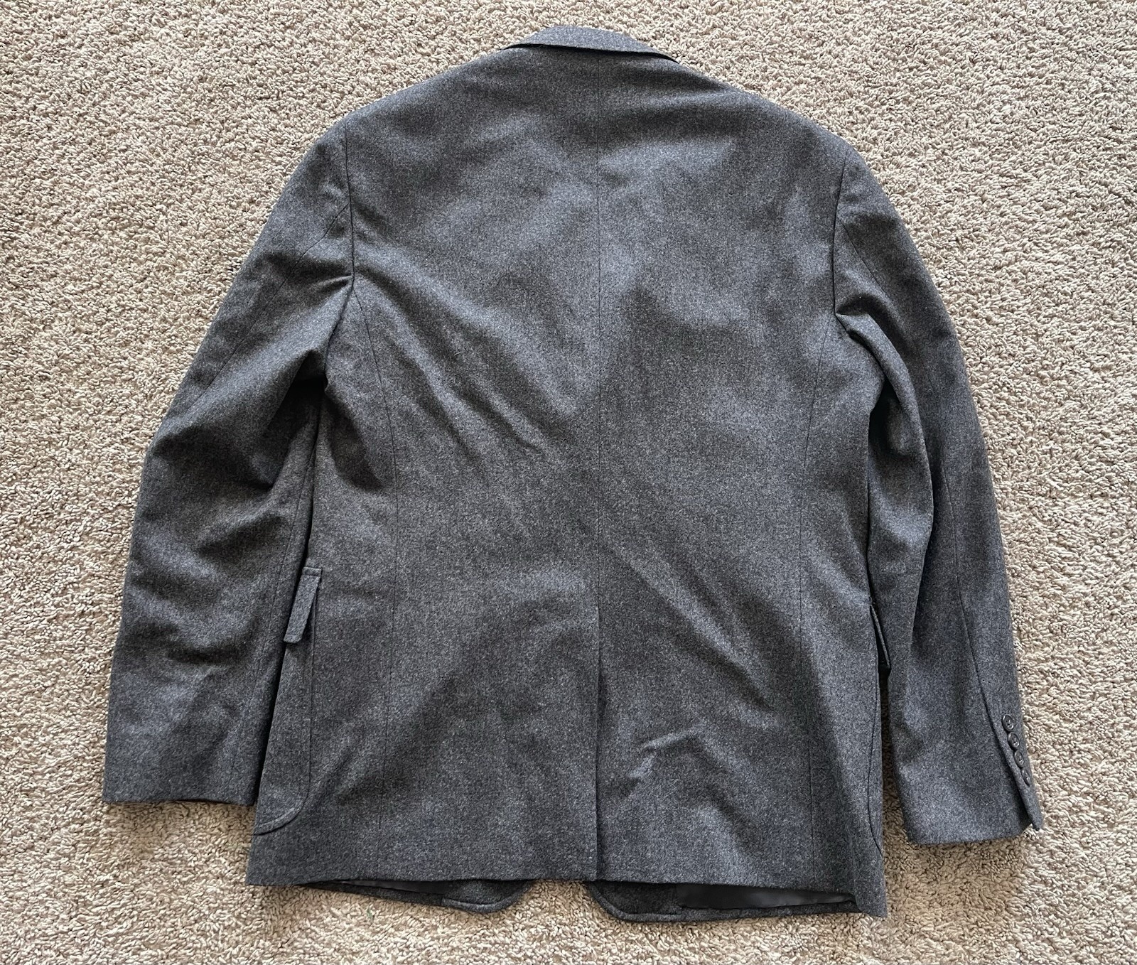 Polo Ralph Lauren Wool Flannel Suit 42 R Gray 3 Piece Unhemmed image 3