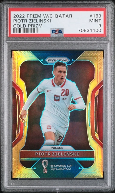 Piotr Zielinski 2022 Panini Prizm World Cup Gold Prizm 06/10 PSA 9 Mint