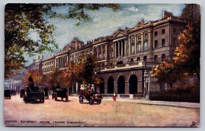 Vintage London Somerset House Thames Embankment Postcard by Raphael Tuck