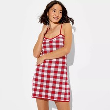 Women's Mini Americana Check Sweater Dress - Wild Fable Check
