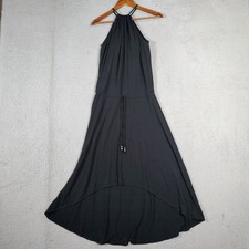 Athleta Malti Patio Maxi Dress Women's XS Black Halter Neck Sleeveless High-Low