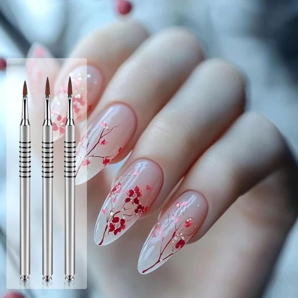 3 Pack 3D Flower Brush for Acrylic Nail Brush #2#4#5 Kolinsky Nail Art Brushes f - Image 4 of 4