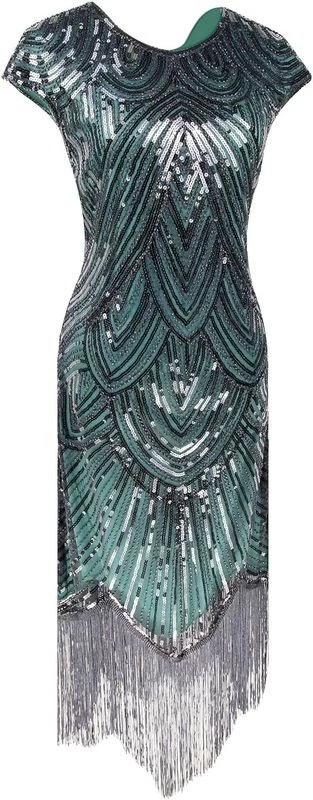 Love Womens Vintage Lace Fringed Gatsby 1920s Cocktail Dress with 20s Acc - Image 2 of 4