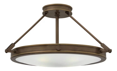 Light Oiled Bronze LED Semi-Flush Mount from the Collier Collection - Picture 1 of 2
