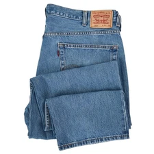 Levis 550 Men's 44x32 Relaxed Fit Tapered Leg Stonewashed Blue Denim FITS 43x31