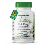 Zink 22Mg (Zinkpicolinat) - 270 Tabletten - FüR Haut, Sehkraft | Fairvital
