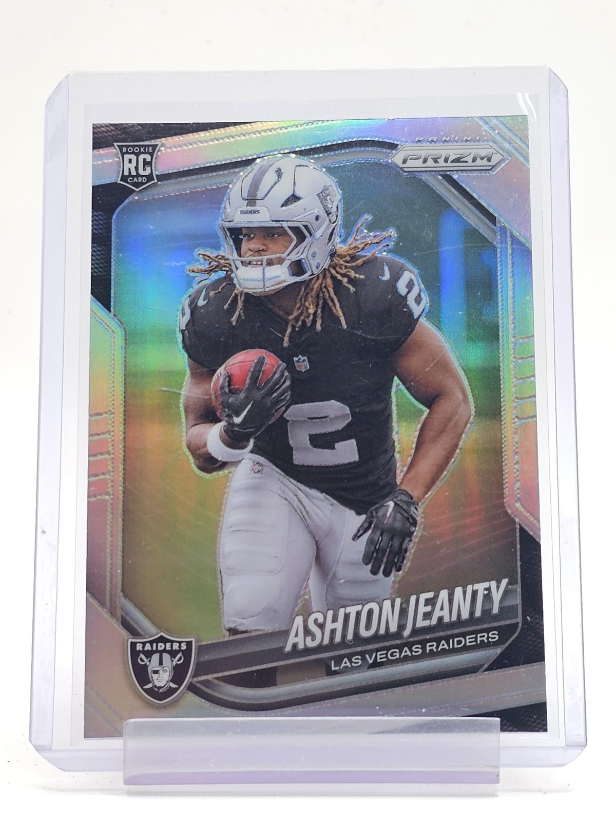 ASHTON JEANTY 2025 PANINI PRIZM ROOKIE SILVER #315 LAS VEGAS RAIDERS Q7071