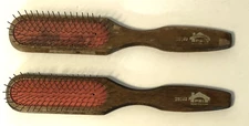 2 PSI 25249 Professional Dog Handler Brush W. Germany Wood Handle Metal Pin Vtg