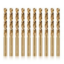3/16" Cobalt Drill Bit Set,10Pcs M35 High Speed Steel Jobber Length Kit Premi...