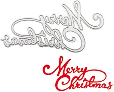 Christmas Cutting Dies Merry Christmas Metal Die Cuts Template Xmas Letter Embos