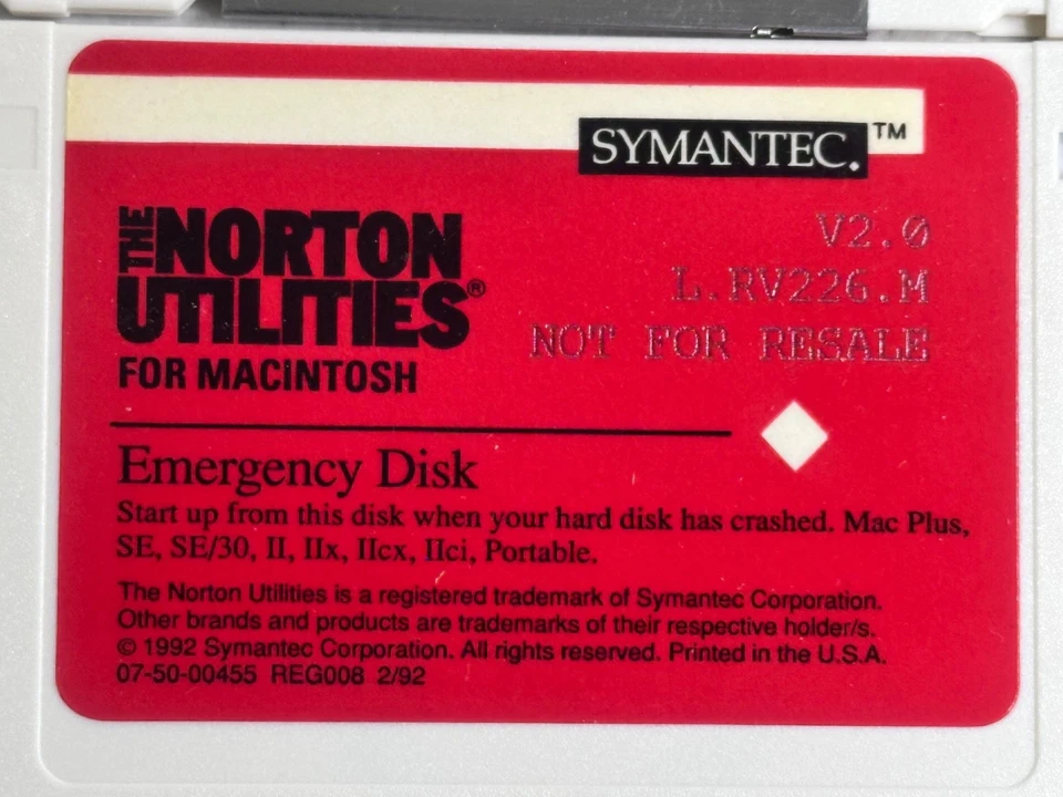 Symantec Norton Utilities Macintosh 2.0 Complete 6-Disk Set 3.5″ Floppies 1992 - Image 4 of 4
