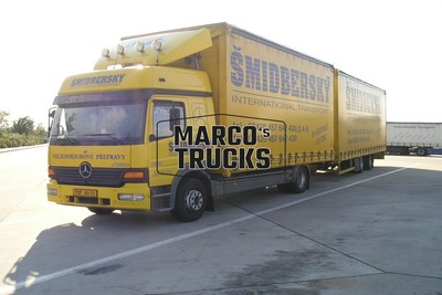 LKW Foto Mercedes-Benz Atego 1223 Planensattelzug Tschechien gelb SMIDERS #c9wt