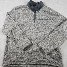 Eddie Bauer Fleece 1/4 zip Pullover Jacket Mens size 2XL Gray Marled Sweater