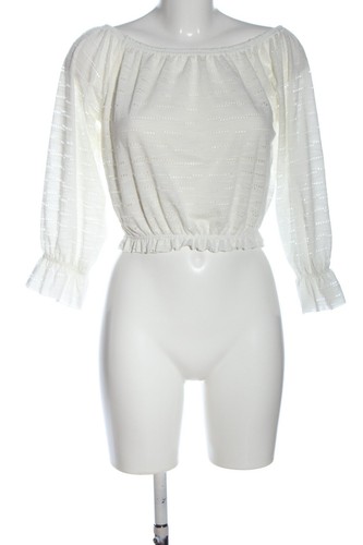 ONLY Blusa alla Carmen Donna Taglia IT 38 bianco stile casual