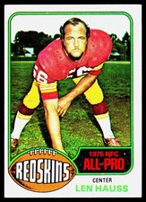 1976 Topps #370 Len Hauss - VG