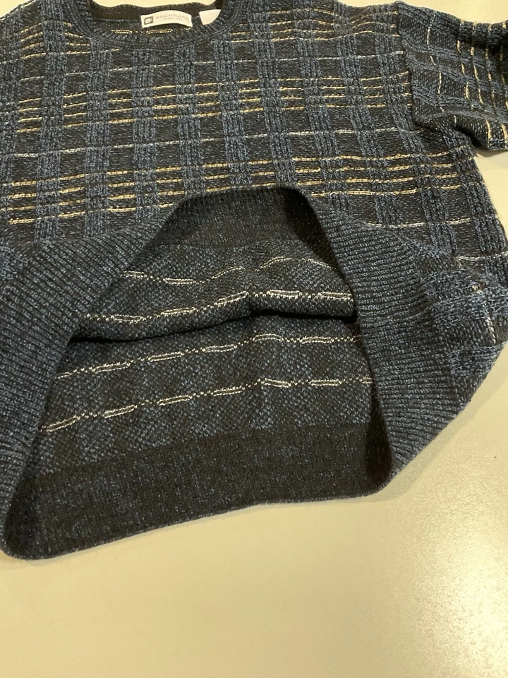 Suéter Tejido Bachrach Vintage Talla M Cuadrado Abuelo Geométrico Hecho en Italia Años 90 Foto 3 de 4