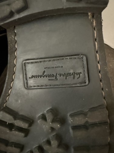 Stivali da combattimento Salvatore Ferragamo Cap grigio scuro pelle di vitello uomo taglia 9,5 2E - Foto 14 di 17