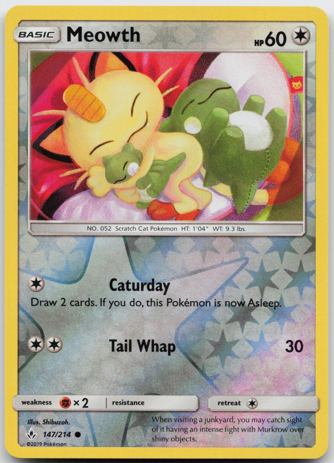 Meowth 147/214 Reverse Holo Pokemon Unbroken Bonds - NM