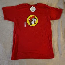 Buc-ee's Men's Small Graphic Tee Short Sleeve Red T-Shirt Cotton Polyester