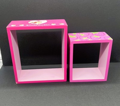 RARE Vintage Strawberry Shortcake Set of 2 Square Shelves Shadow Box Wall Shelf