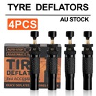 4PCS Tyre Deflators Air Quick Deflator 10~30 PSI Tire Valve Core Tool Portable
