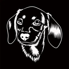 Dachshund puppy - White Vinyl Graphic Decal Car Truck Windows Laptop Notebook