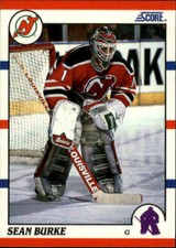 1990 SCORE NHL HOCKEY Trading Card #34 -- Sean Burke, New Jersey Devils