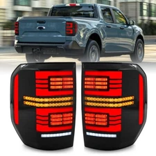 For 2022-2024 Ford Maverick XLT XL Smoked LED Tail Lights Lamps Left+Right W/DRL