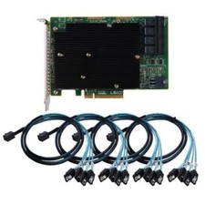 LSI SAS 9300-16I 12GB/S HBA BUS ADAPTER CARD IT Mode 4 SFF-8643 SATA Cable USA