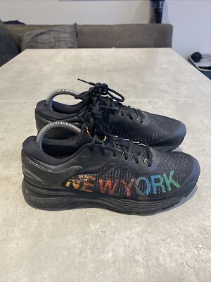 Asics Gel Herren Schuhe Mesh Running NYC New York Schwarz UK8 Turnschuhe