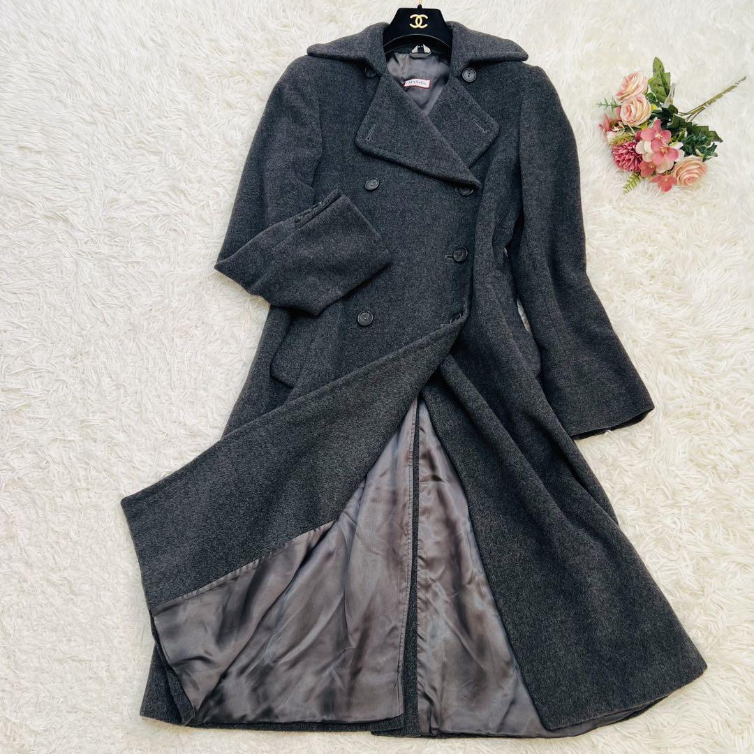Authentic Max Mara Long Coat with Belt Wool Cashmere Dark Authentic Max Mara Long Coat with Belt Wool Cashmere Dark