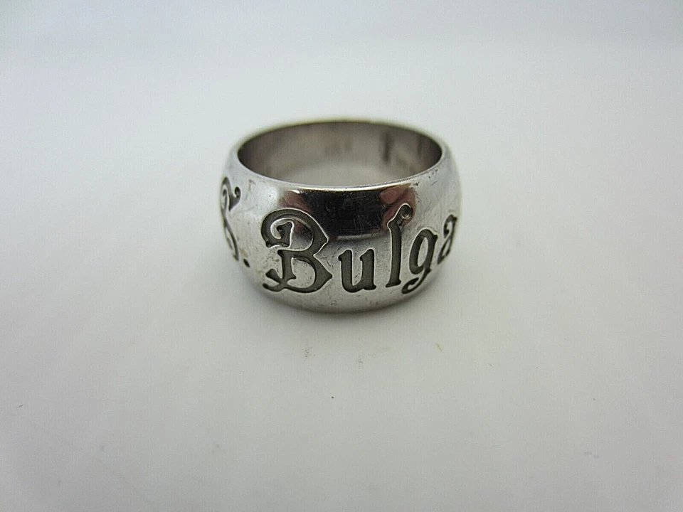 Bulgari Italy Sterling Silver Save the Children 10mm. Ring Band Size 4 1/2 EU47 - Image 2 of 4