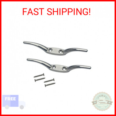 2 PCS Flagpole Cleat Hook 6 Inch Silver Cast Hardware for Flag Rope
