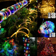 Battery LED Rope Lights Waterproof 8 Modes Lights with Remote Home Garden Decor