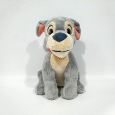 Disney TRAMP Plush From Lady and the Tramp Movie Stuffed Grey Gray Dog Toy