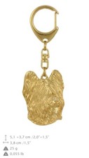 Briard - gold plated keyring with dog, high quality, Art Dog IE