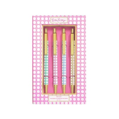 Lilly Pulitzer Pen Set Of 4 In Assorted Patterns 