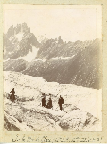 France, Sur la Mer de Glace (Mme. L.M., Mlle M.B. et M.B.) Vintage citrate print - Picture 1 of 1