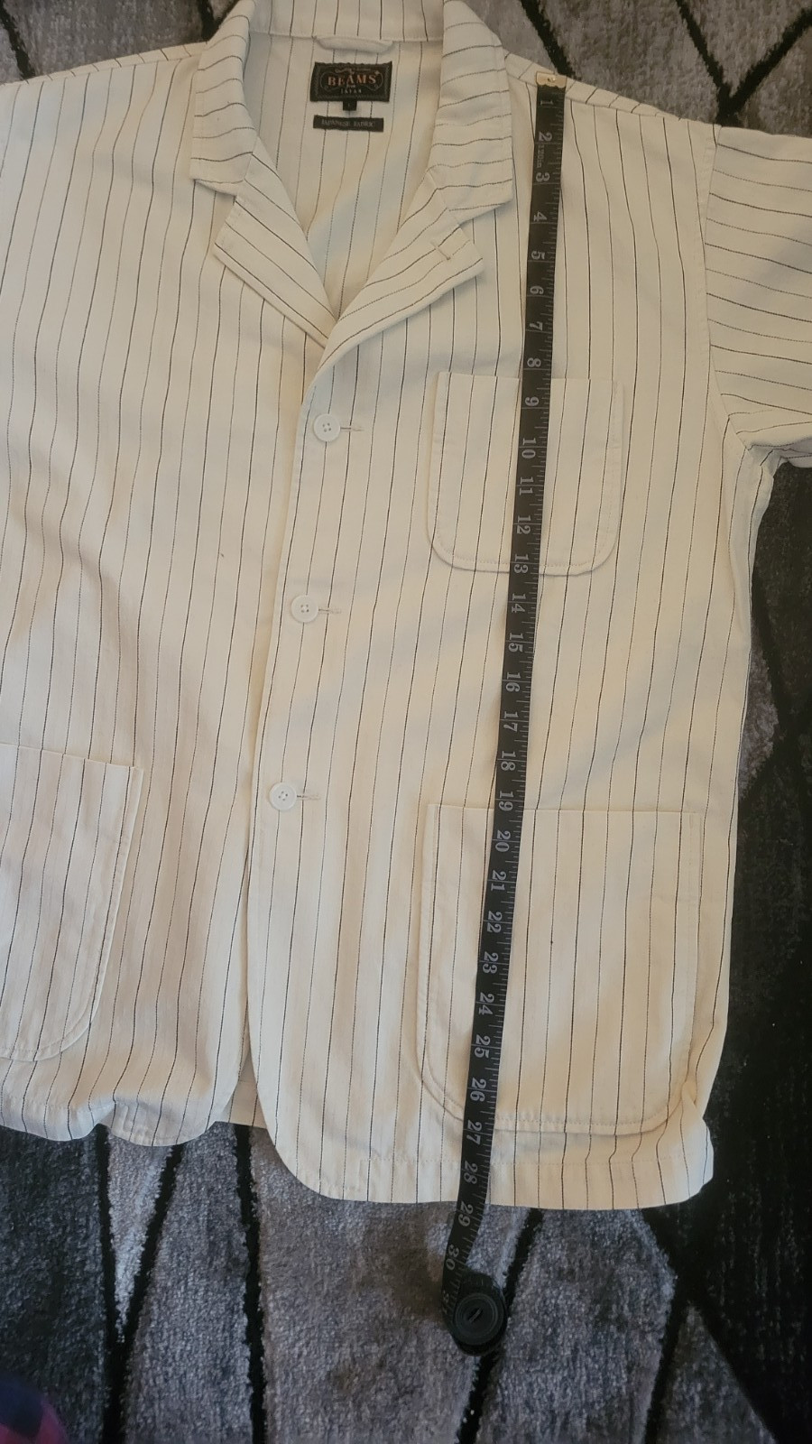 BEAMS PLUS | Herringbone work jacket | L | Men Cotton Ivory | Near Mint | Japan