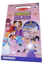 Melissa Doug Take-Along Magnetic Jigsaw Two 15-Piece Puzzles Princess New