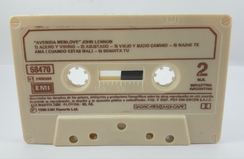 1986 John Lennon Menlove Avenue Cassette Argentina Press Rare Tape Play Tested - Picture 4 of 8
