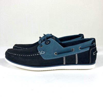 Barbour Mens Leather & Suede Wake Boat Shoes Washed Blue Size 12 NEW Barbour Barbour Mens Leather & Suede Wake Boat Shoes Washed  main image 4